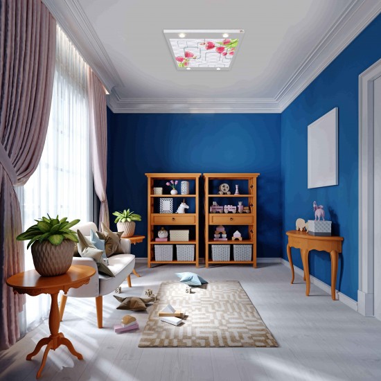 Çiçek Desenli Gergi Avize 109x80CM Hayal Penceresi Hazır Gergi Tavan Çiçek Desenli Gergi Avize 109x80CM Hayal Penceresi Hazır Gergi Tavan