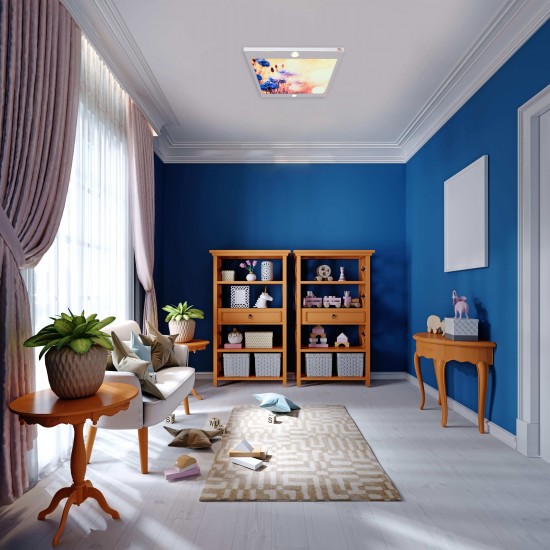 Mavi Çiçekler Gergi Avize 80x68 Hayal Penceresi Hazır Gergi Tavan Mavi Çiçekler Gergi Avize 80x68 Hayal Penceresi Hazır Gergi Tavan